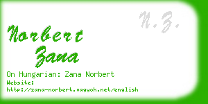 norbert zana business card